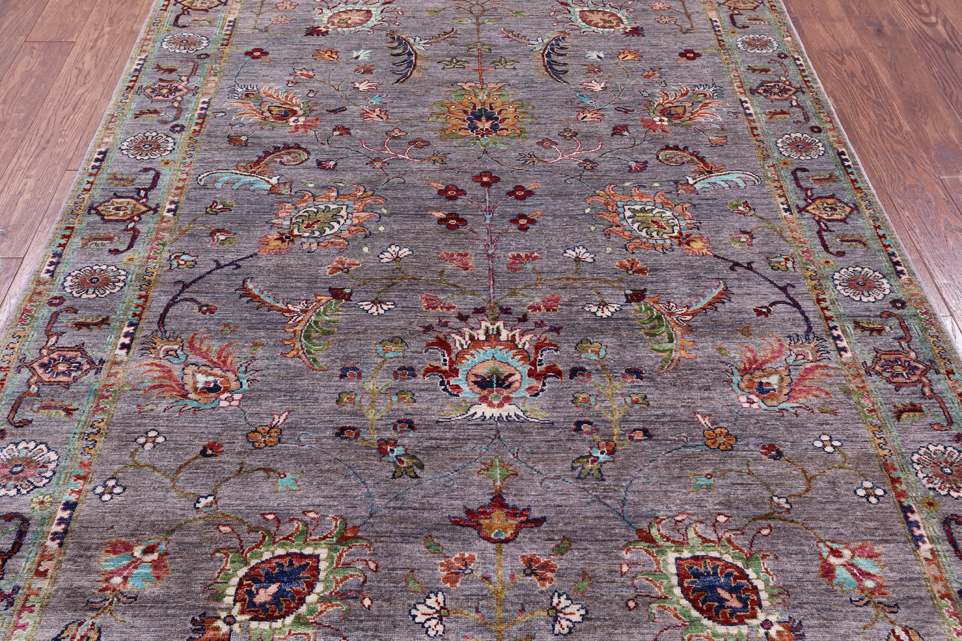 Grey Persian Tabriz Hand Knotted Wool Rug - 5' 8" X 8' 1" - Golden Nile