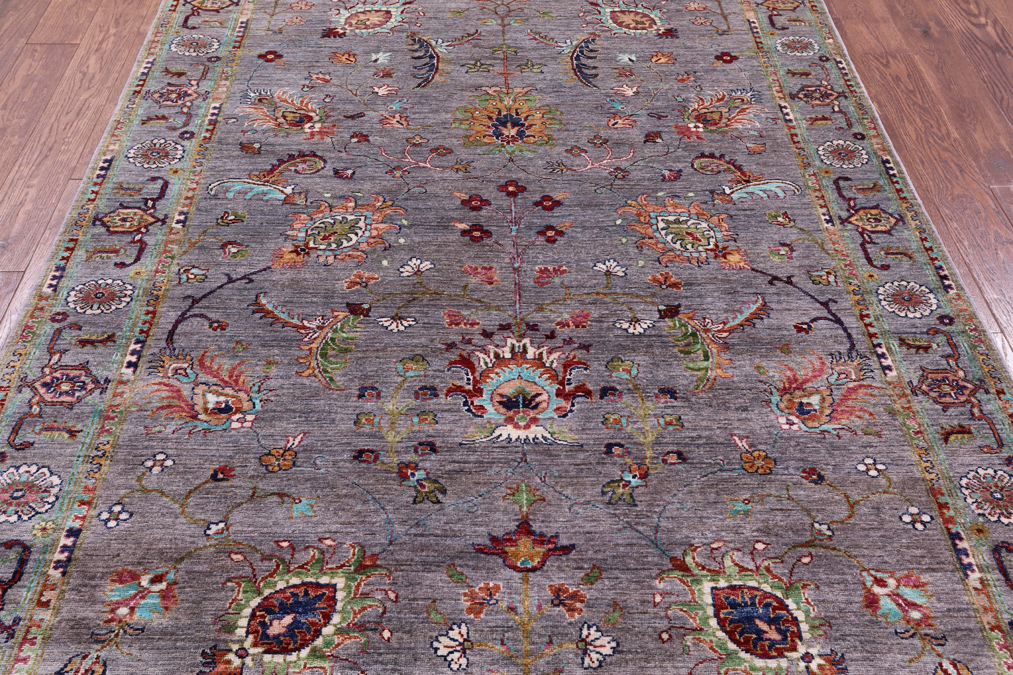 Grey Persian Tabriz Hand Knotted Wool Rug - 5' 8" X 8' 1" - Golden Nile