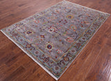 Grey Persian Tabriz Hand Knotted Wool Rug - 5' 8" X 8' 1" - Golden Nile
