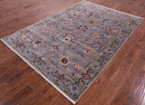 Grey Persian Tabriz Hand Knotted Wool Rug - 5' 8" X 8' 1" - Golden Nile
