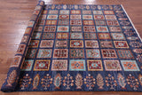 Blue Garden Design Persian Handmade Wool Rug - 6' 6" X 9' 9" - Golden Nile