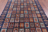Blue Garden Design Persian Handmade Wool Rug - 6' 6" X 9' 9" - Golden Nile