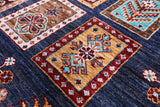Blue Garden Design Persian Handmade Wool Rug - 6' 6" X 9' 9" - Golden Nile