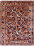 Turkmen Ersari Handmade Wool Rug - 5' 10" X 7' 7" - Golden Nile