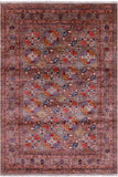 Turkmen Ersari Handmade Wool Rug - 5' 7" X 8' 1" - Golden Nile