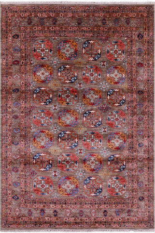 Turkmen Ersari Handmade Wool Rug - 5' 7