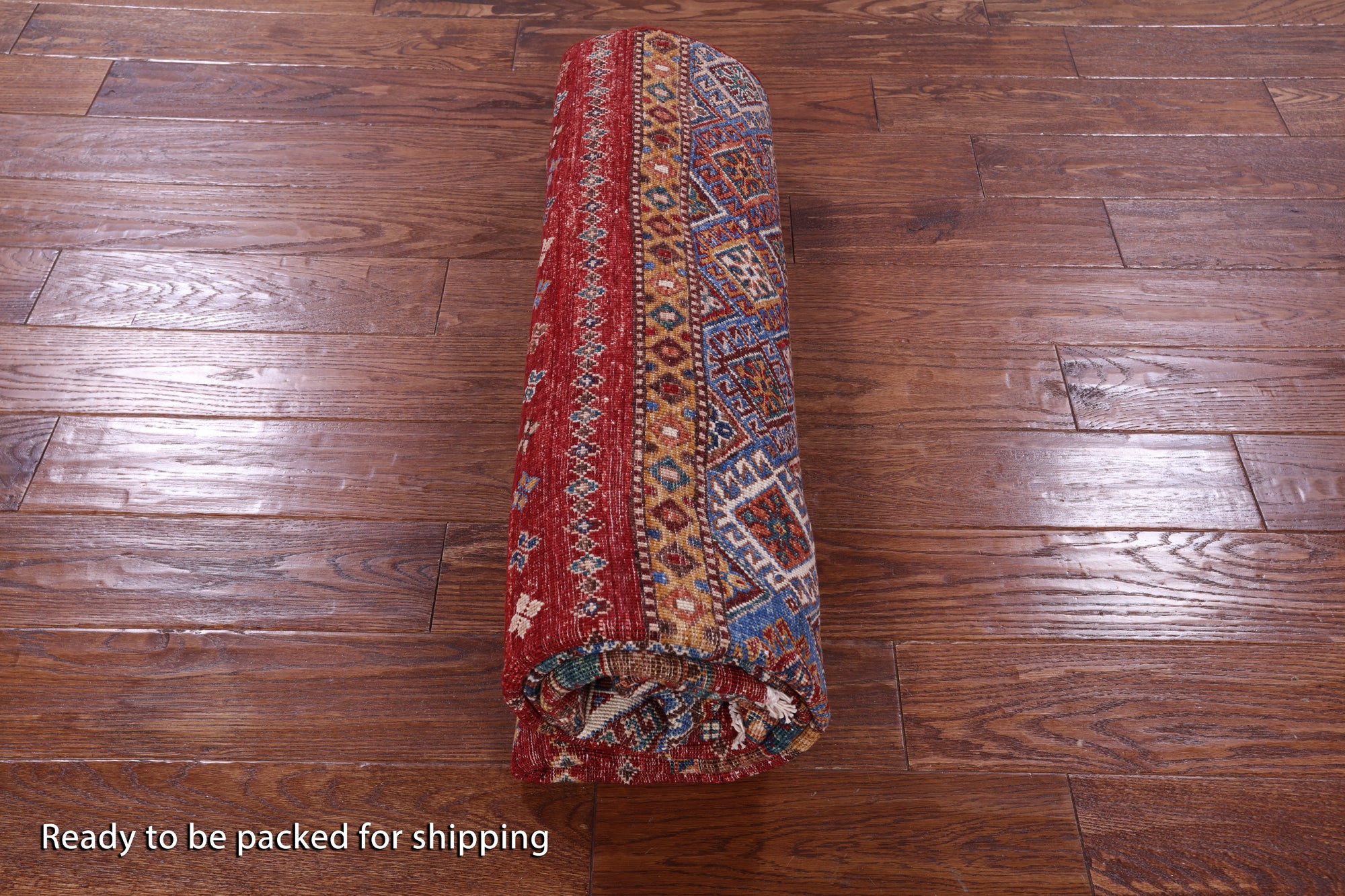 Red Khorjin Persian Gabbeh Hand Knotted Wool Rug - 5' 7" X 7' 10" - Golden Nile