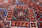Red Khorjin Persian Gabbeh Hand Knotted Wool Rug - 5' 7" X 7' 10" - Golden Nile