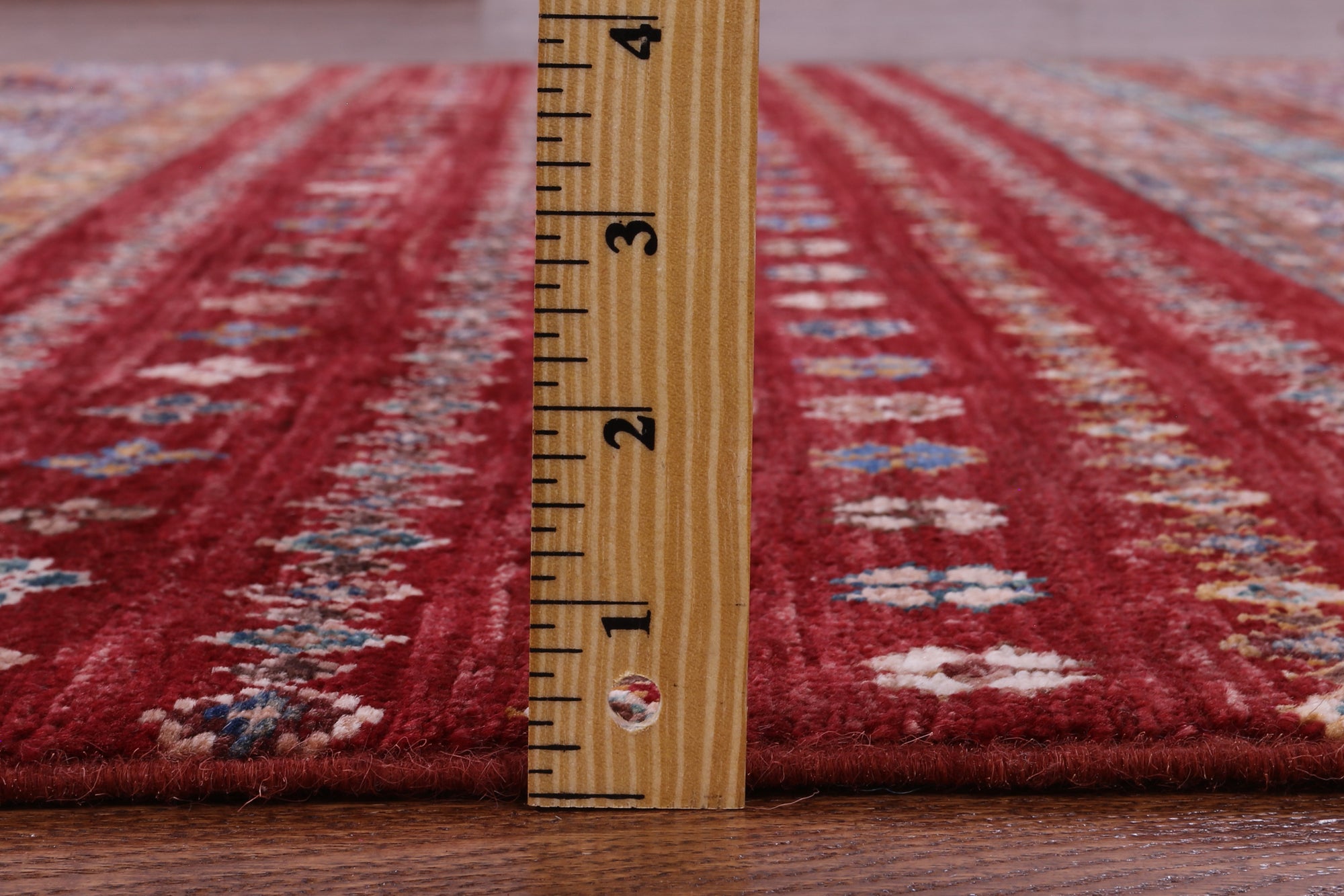 Red Khorjin Persian Gabbeh Hand Knotted Wool Rug - 5' 7" X 7' 10" - Golden Nile