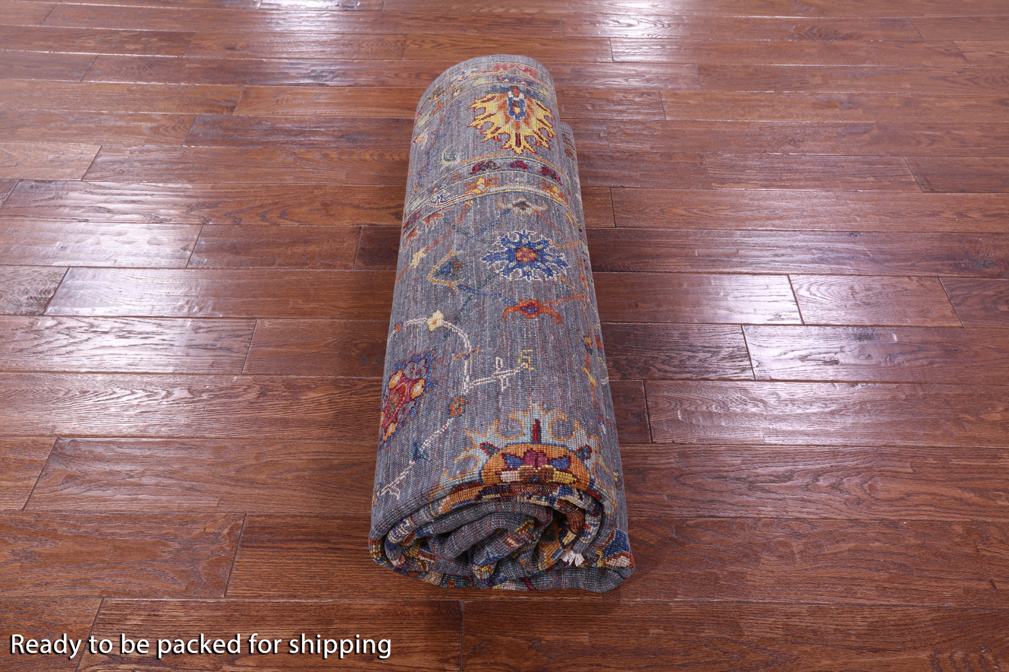 Grey Peshawar Hand Knotted Wool Rug - 6' 8" X 9' 9" - Golden Nile