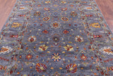Grey Peshawar Hand Knotted Wool Rug - 6' 8" X 9' 9" - Golden Nile