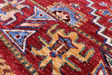 Red Khorjin Persian Gabbeh Hand Knotted Wool Rug - 5' 1" X 6' 6" - Golden Nile