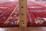 Red Khorjin Persian Gabbeh Hand Knotted Wool Rug - 5' 1" X 6' 6" - Golden Nile