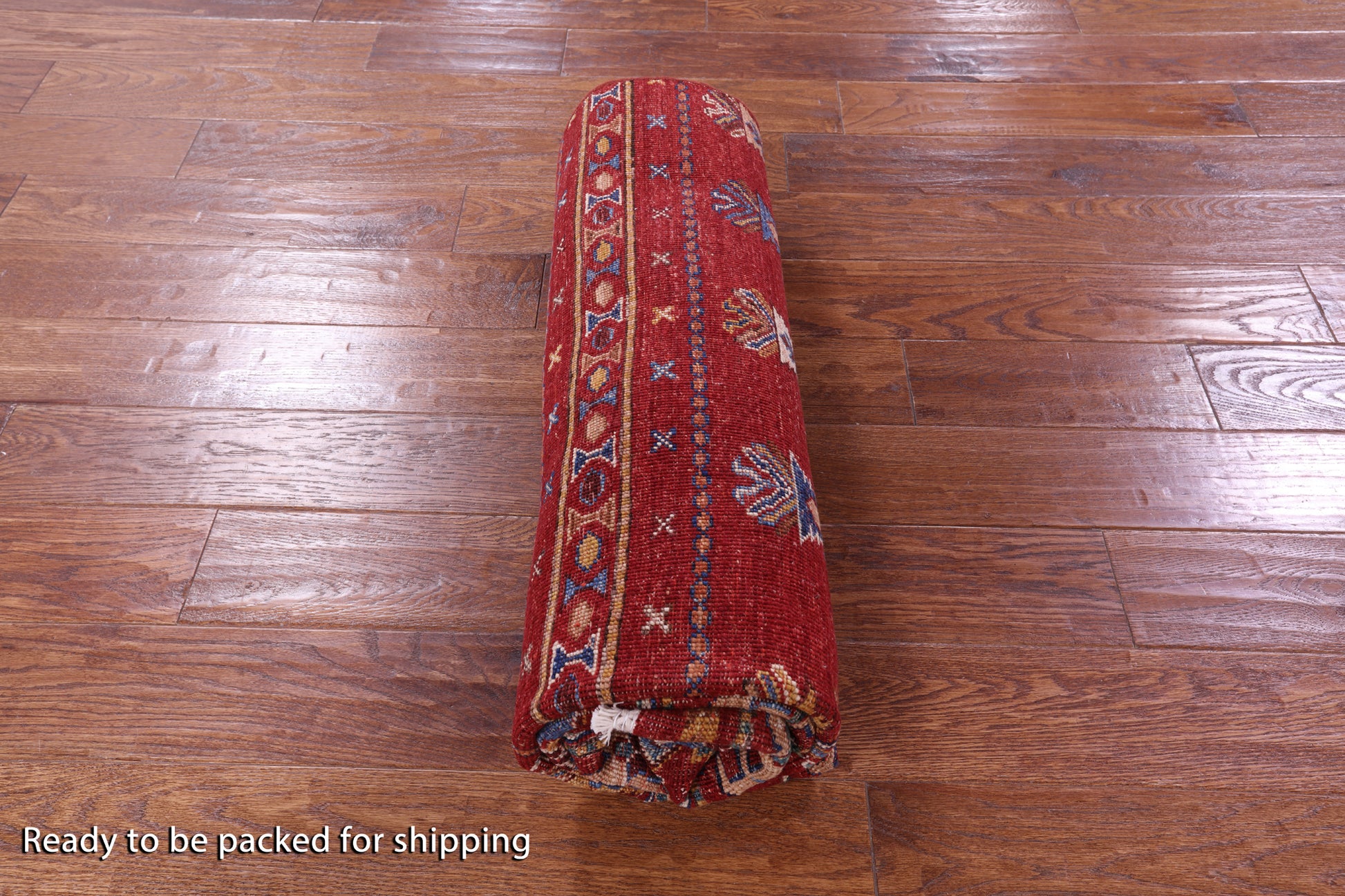 Red Khorjin Persian Gabbeh Hand Knotted Wool Rug - 5' 1" X 6' 6" - Golden Nile