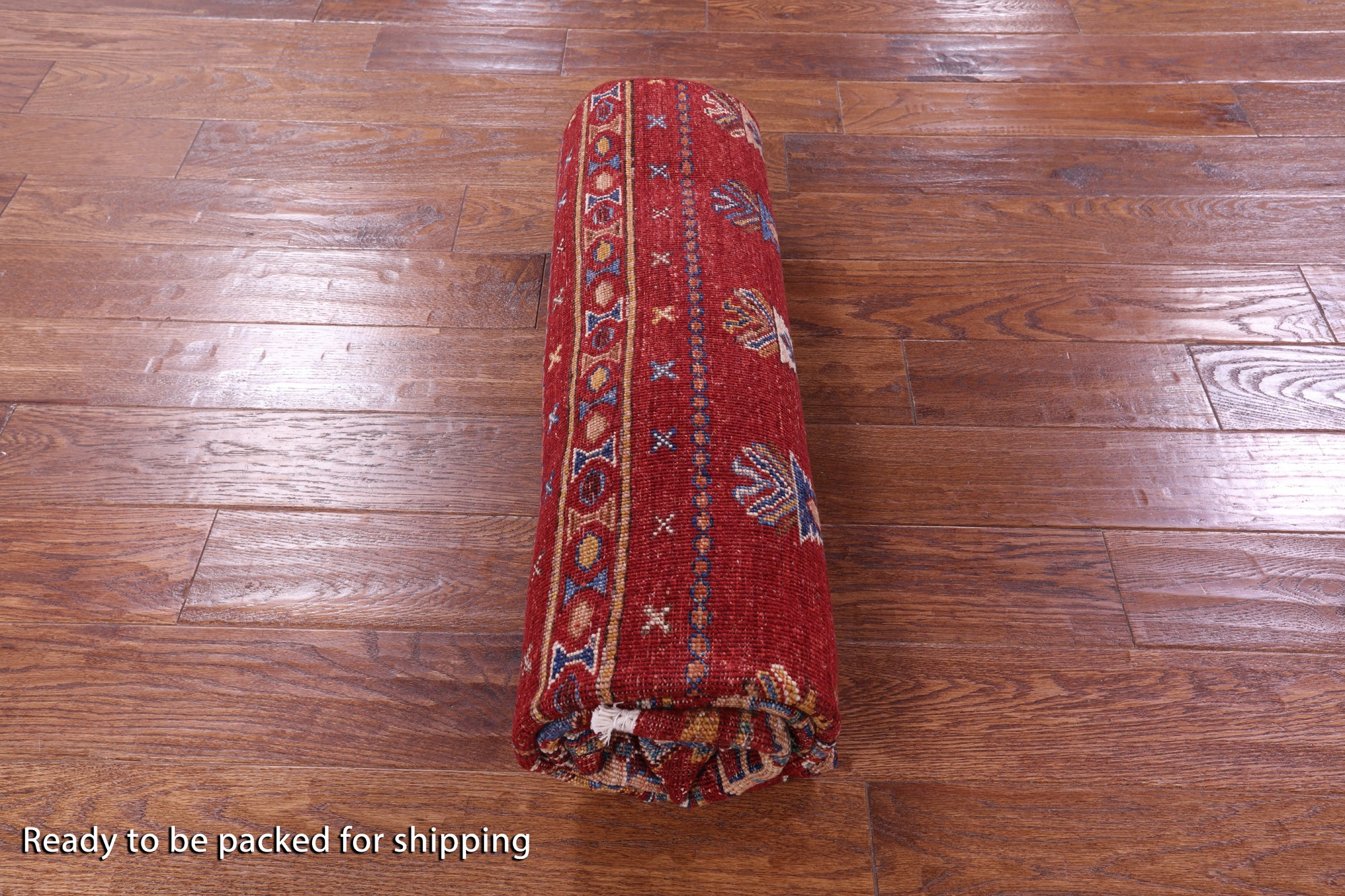 Red Khorjin Persian Gabbeh Hand Knotted Wool Rug - 5' 1" X 6' 6" - Golden Nile