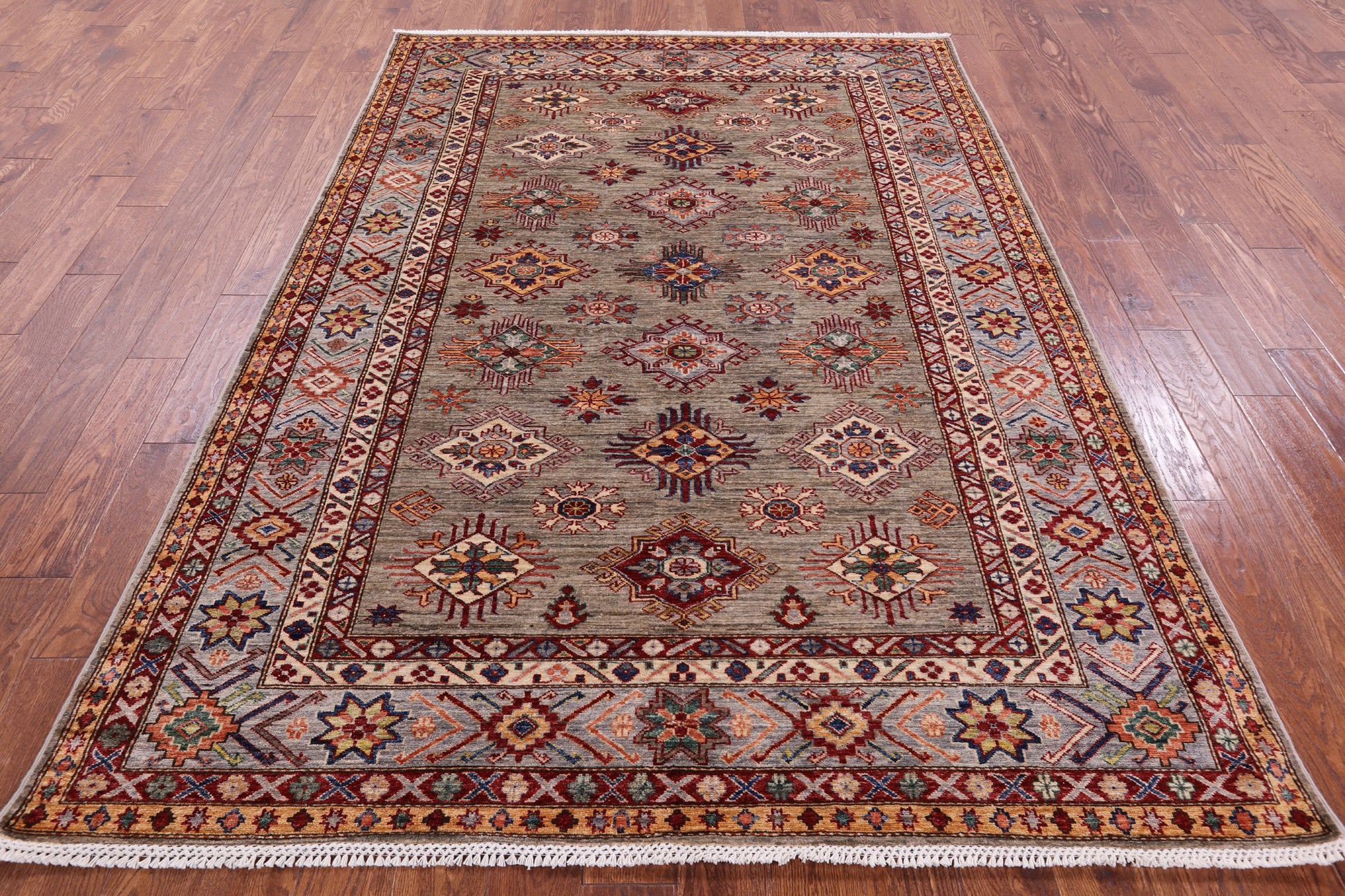 Super Kazak Handmade Wool Rug - 6' 0" X 8' 6" - Golden Nile
