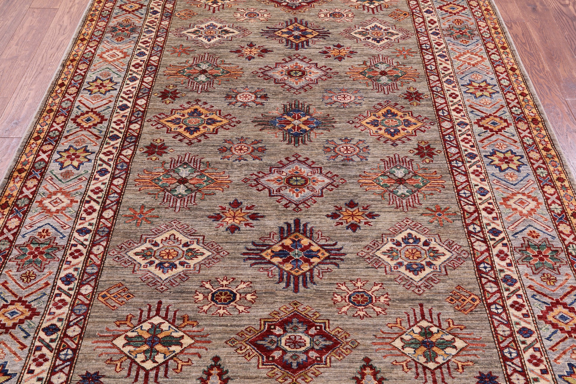 Super Kazak Handmade Wool Rug - 6' 0" X 8' 6" - Golden Nile