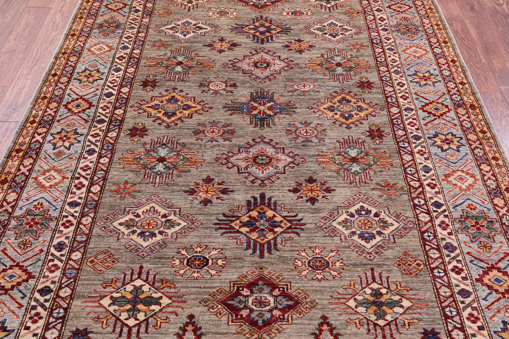 Super Kazak Handmade Wool Rug - 6' 0" X 8' 6" - Golden Nile