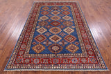 Blue Super Kazak Handmade Wool Rug - 5' 10" X 8' 7" - Golden Nile