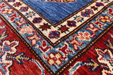 Blue Super Kazak Handmade Wool Rug - 5' 10" X 8' 7" - Golden Nile