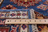 Blue Super Kazak Handmade Wool Rug - 5' 10" X 8' 7" - Golden Nile