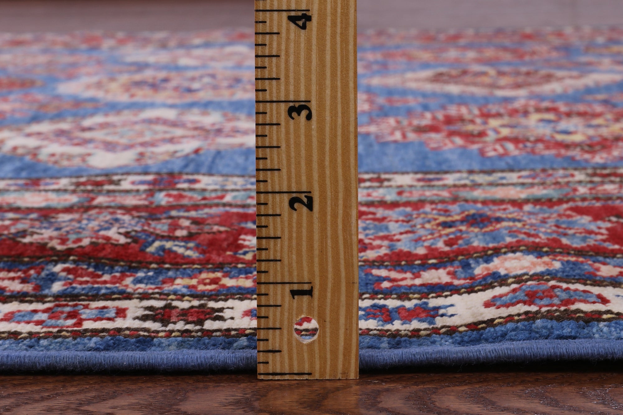 Blue Super Kazak Handmade Wool Rug - 5' 10" X 8' 7" - Golden Nile