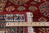 Red Super Kazak Handmade Wool Rug - 5' 0" X 6' 11" - Golden Nile
