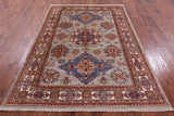 Super Kazak Hand Knotted Wool Rug - 5' 5" X 7' 8" - Golden Nile