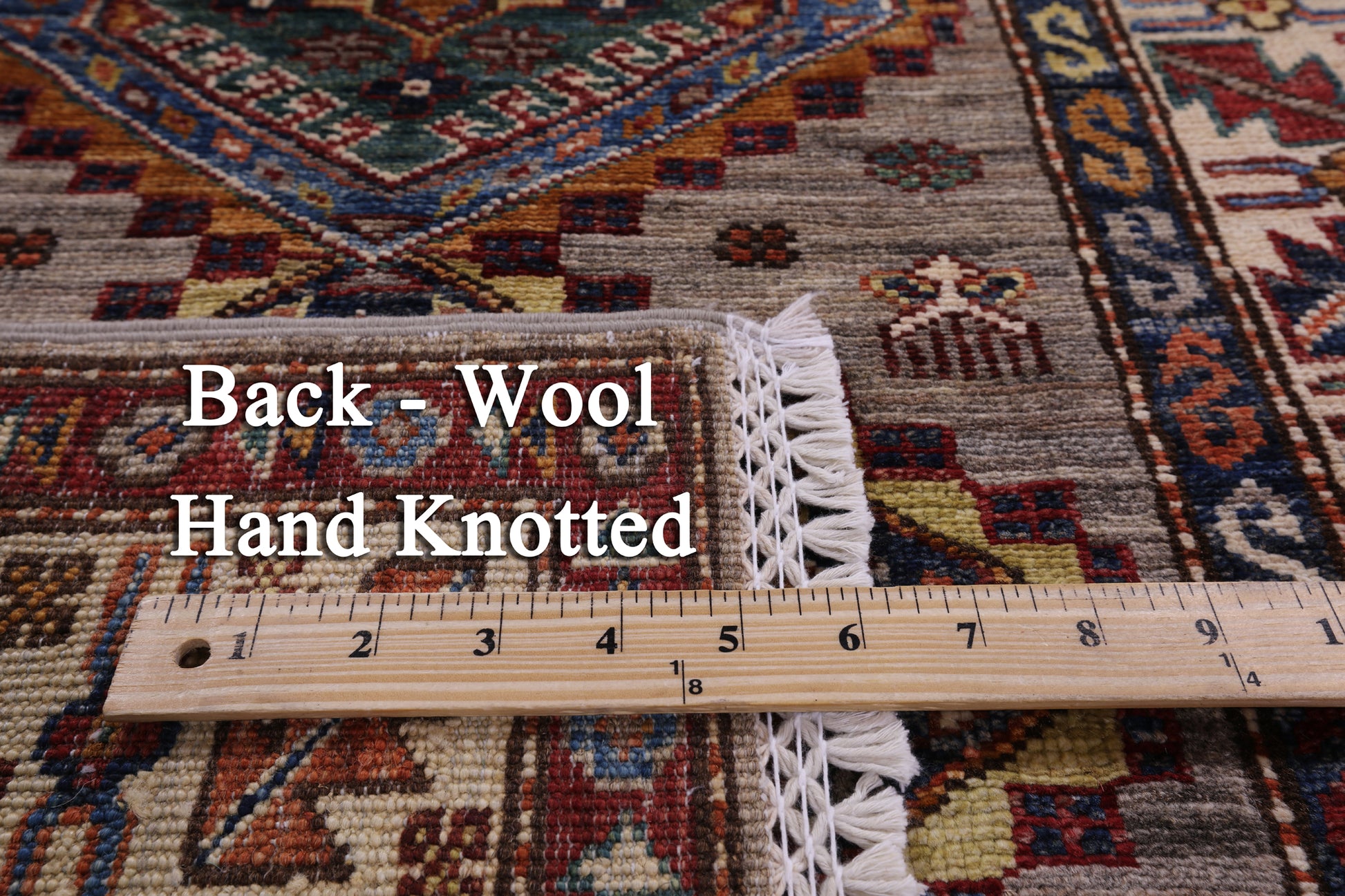 Super Kazak Hand Knotted Wool Runner Rug - 2' 7" X 9' 8" - Golden Nile