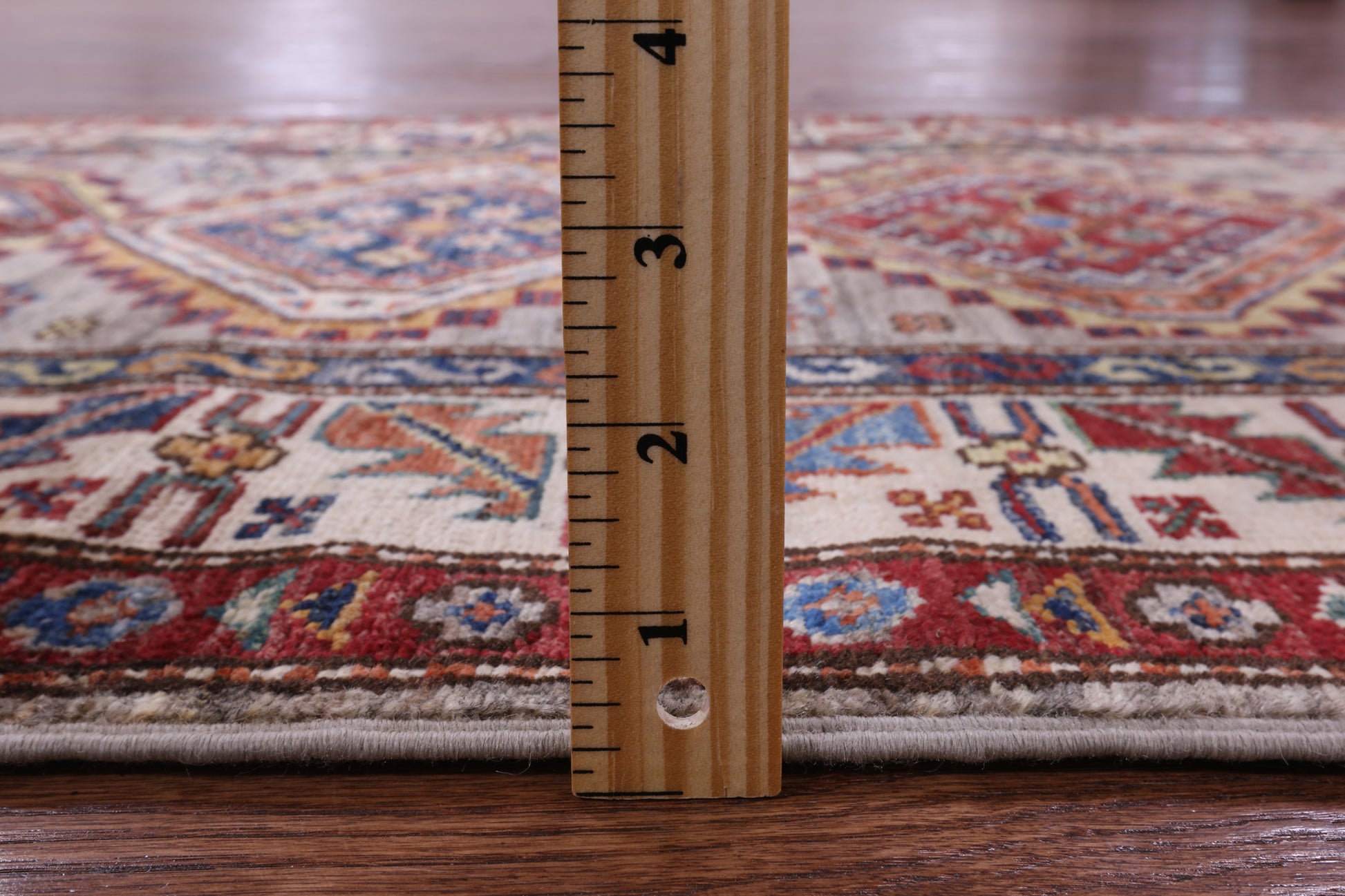 Super Kazak Hand Knotted Wool Runner Rug - 2' 7" X 9' 8" - Golden Nile