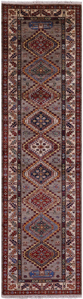 Super Kazak Handmade Wool Runner Rug - 2' 8" X 9' 7" - Golden Nile