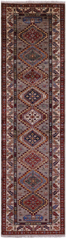 Super Kazak Handmade Wool Runner Rug - 2' 8