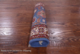 Blue Super Kazak Hand Knotted Wool Runner Rug - 2' 8" X 10' 1" - Golden Nile