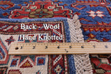 Blue Super Kazak Hand Knotted Wool Runner Rug - 2' 8" X 10' 1" - Golden Nile