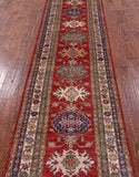 Red Super Kazak Hand Knotted Wool Runner Rug - 2' 8" X 9' 5" - Golden Nile