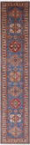 Blue Super Kazak Hand Knotted Wool Runner Rug - 2' 9" X 13' 2" - Golden Nile