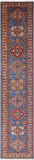 Blue Super Kazak Hand Knotted Wool Runner Rug - 2' 9" X 13' 2" - Golden Nile