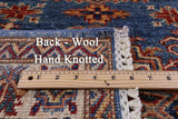 Blue Super Kazak Hand Knotted Wool Runner Rug - 2' 9" X 13' 2" - Golden Nile