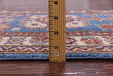 Blue Super Kazak Hand Knotted Wool Runner Rug - 2' 9" X 13' 2" - Golden Nile