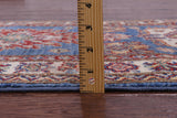 Blue Super Kazak Hand Knotted Wool Runner Rug - 2' 10" X 13' 2" - Golden Nile