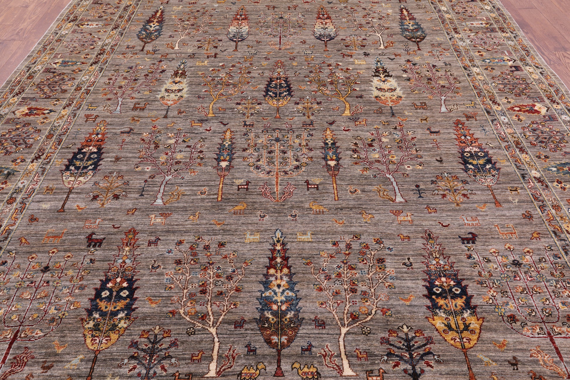 Tribal Persian Gabbeh Handmade Wool Rug - 9' 1" X 11' 11" - Golden Nile