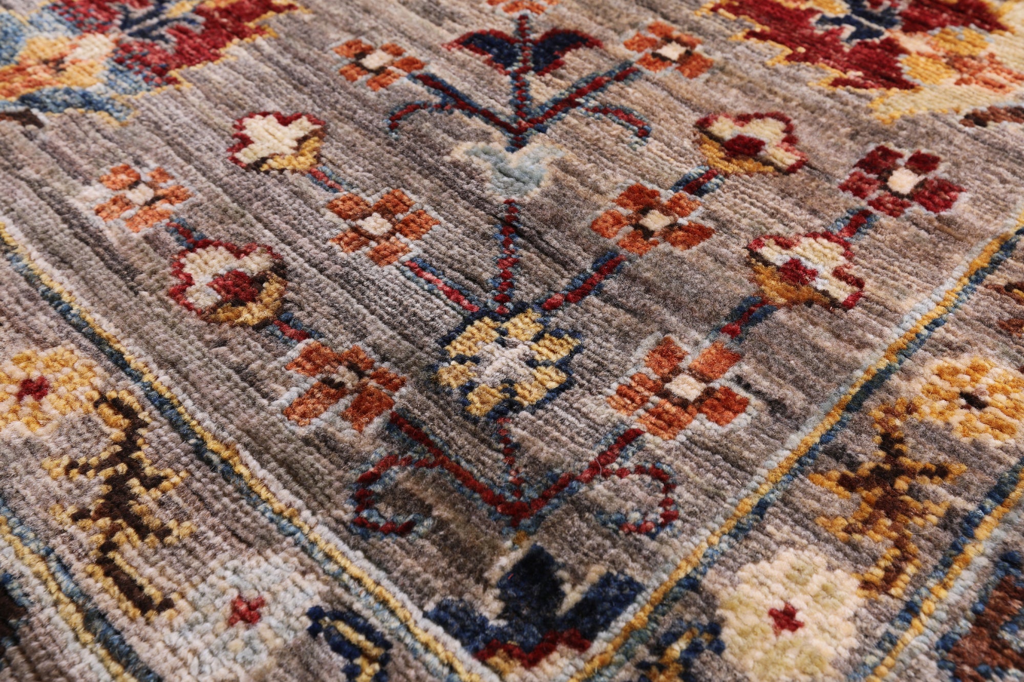 Tribal Persian Gabbeh Handmade Wool Rug - 9' 1" X 11' 11" - Golden Nile