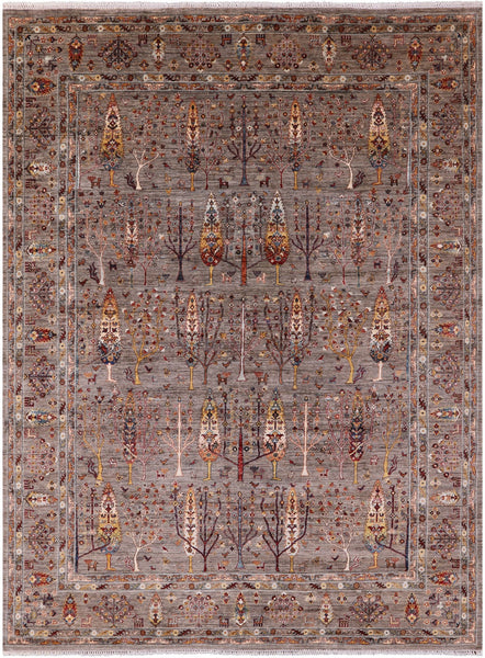 Tribal Persian Gabbeh Handmade Wool Rug - 9' 2" X 11' 10" - Golden Nile
