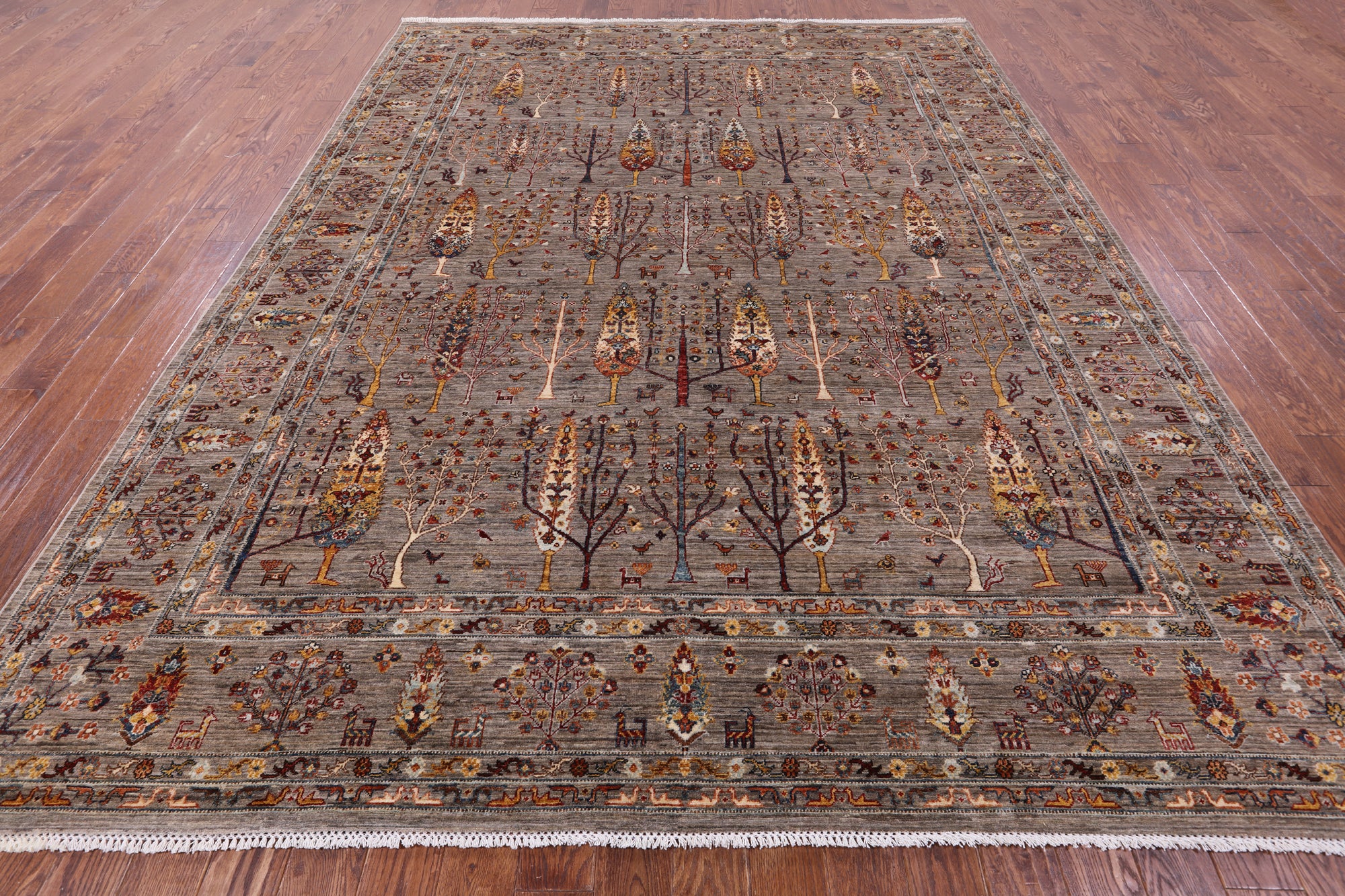 Tribal Persian Gabbeh Handmade Wool Rug - 9' 2" X 11' 10" - Golden Nile