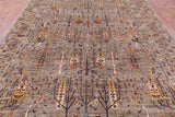 Tribal Persian Gabbeh Handmade Wool Rug - 9' 2" X 11' 10" - Golden Nile