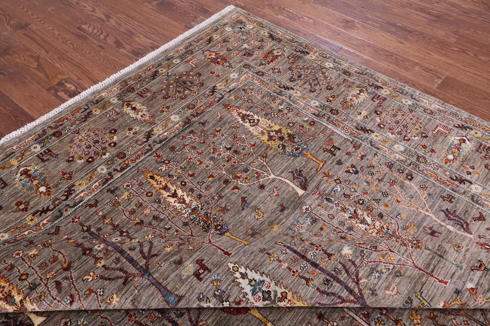Tribal Persian Gabbeh Handmade Wool Rug - 9' 2" X 11' 10" - Golden Nile