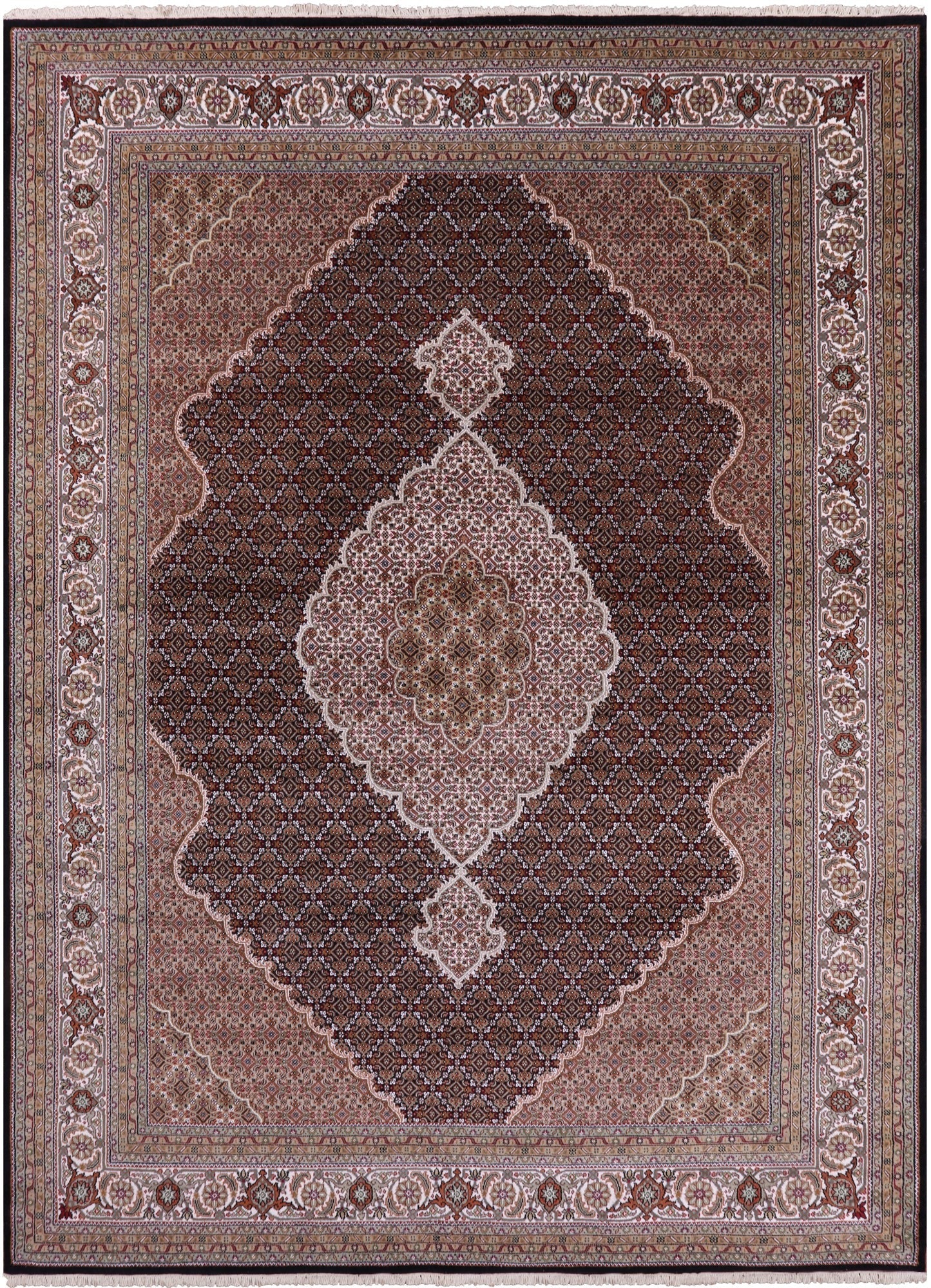 Black Bijar Hand Knotted Wool & Silk Rug - 8' 11" X 12' 2" - Golden Nile