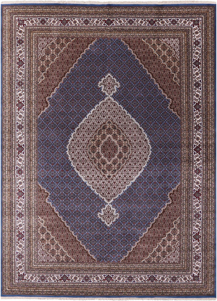Blue Bijar Hand Knotted Wool & Silk Rug - 10' 3" X 14' 3" - Golden Nile