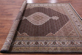 Black Bijar Hand Knotted Wool & Silk Rug - 8' 0" X 9' 11" - Golden Nile