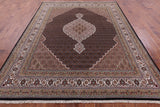 Black Bijar Hand Knotted Wool & Silk Rug - 8' 0" X 9' 11" - Golden Nile